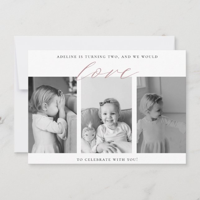 convite de aniversário de fotografia personalizado (Frente)