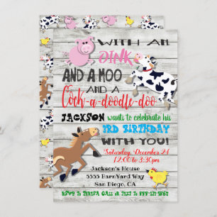 Convite de aniversário de Fotografias de Animais d