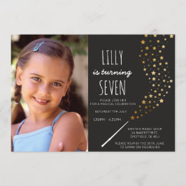 Convite de aniversário de fotografias mágicas