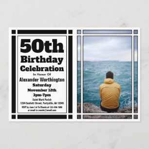 Convite de aniversário de Fotografias Preto 50