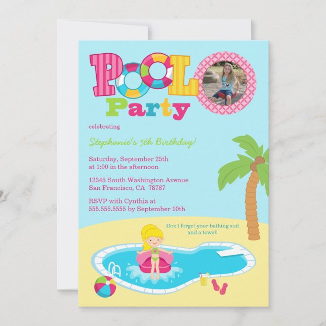 convite de aniversário de fotos das meninas da Pis (Frente)