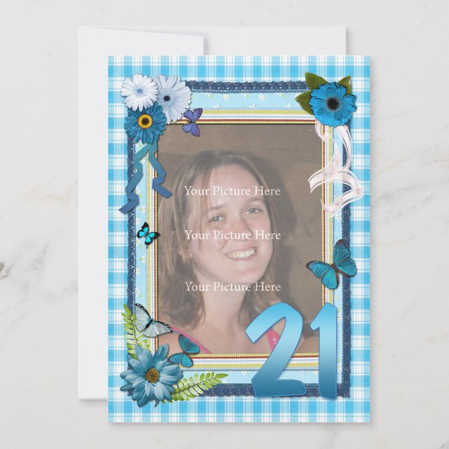 convite de aniversário de fotos de 21 ruas (Frente)