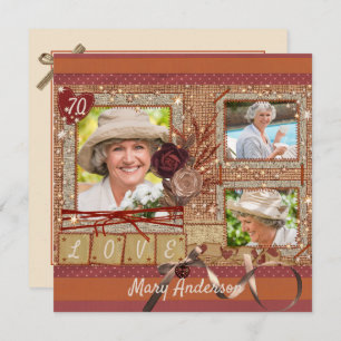 Convite de aniversário de fotos do chique