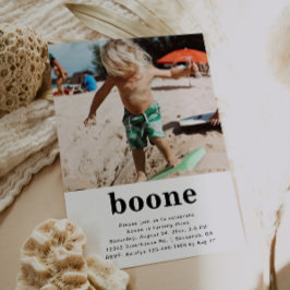 Convite de aniversário de fotos minimalista