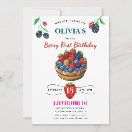 Convite de aniversário de framboesa