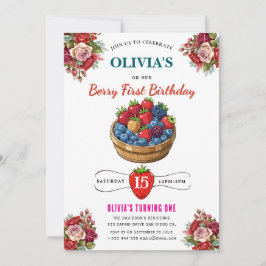 Convite de aniversário de framboesa