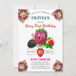 Convite de aniversário de framboesa