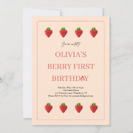 Convite de aniversário de Fruta de Berry de Strawb