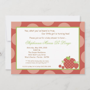 convite de aniversário de Fruta fresco 5x7