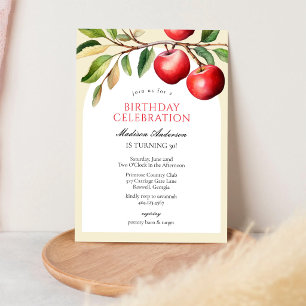 Convite de Aniversário de Frutas Maçã
