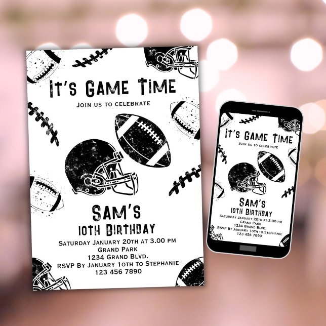 Convite de Aniversário de Futebol (Criador carregado)