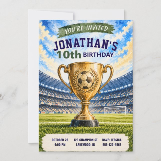 Convite de Aniversário de Futebol (Frente)
