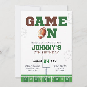 Convite de Aniversário de Futebol Americano Game O