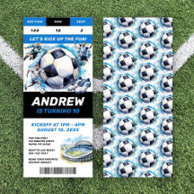 Convite de Aniversário de Futebol Bilhete VIP