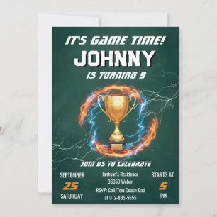 Convite de Aniversário de Futebol Editável