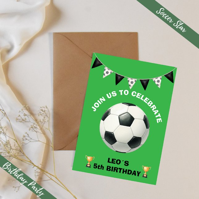 Convite de Aniversário de Futebol Editável – Futeb (Criador carregado)