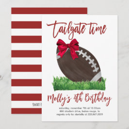 Convite de Aniversário de Futebol Feminino Tailgat