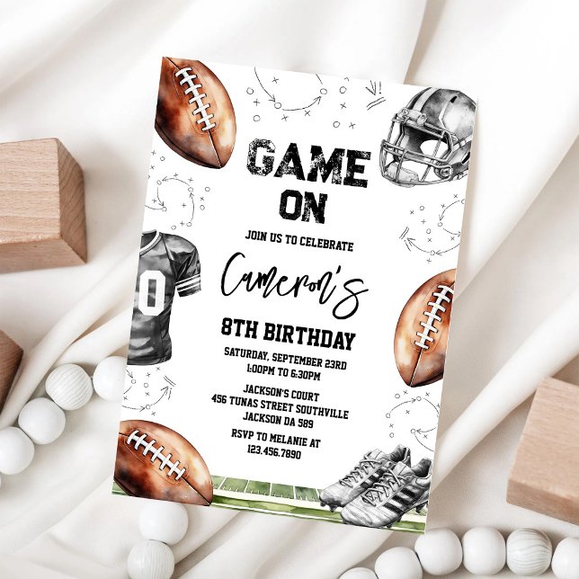Convite de Aniversário de Futebol Game On (Criador carregado)