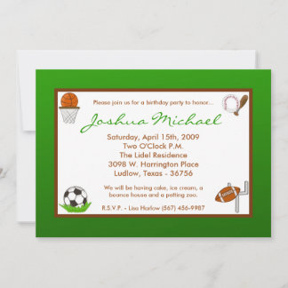 convite de aniversário de futebol masculino 5x7