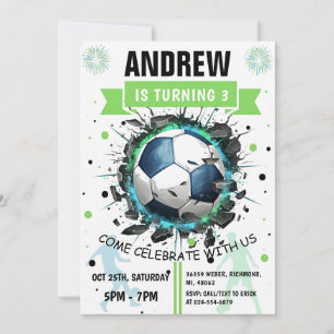 Convite de aniversário de futebol para imprimir