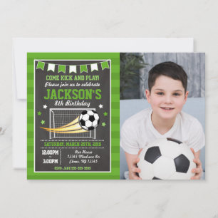 Convite de Aniversário de Futebol para Meninos com
