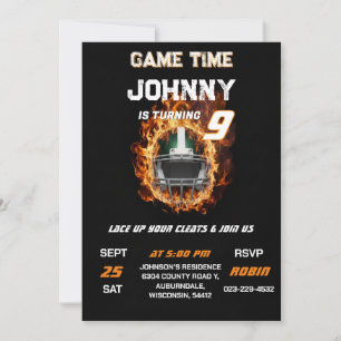 Convite de aniversário de futebol personalizado
