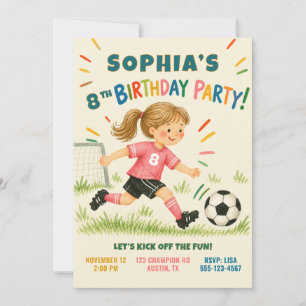 Convite de Aniversário de Futebol Personalizado pa