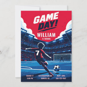 Convite de Aniversário de Futebol Personalizado pa