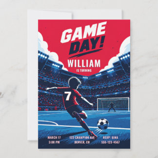 Convite de Aniversário de Futebol Personalizado pa