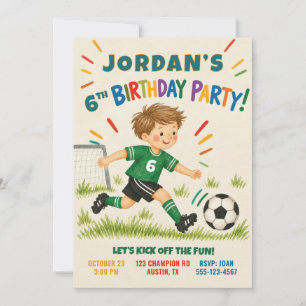 Convite de Aniversário de Futebol Personalizado pa