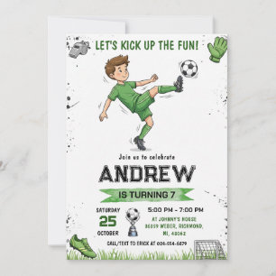 Convite de Aniversário de Futebol Pessoal