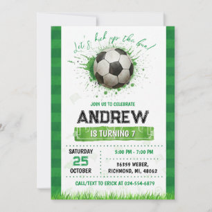 Convite de Aniversário de Futebol Pessoal