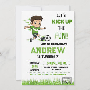 Convite de Aniversário de Futebol Pessoal