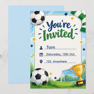 Convite de Aniversário de Futebol, Tema Futebol 