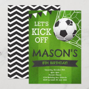 Convite de Aniversário de Futebol Vamos Chutar