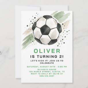 Convite de Aniversário de Futebol Verde