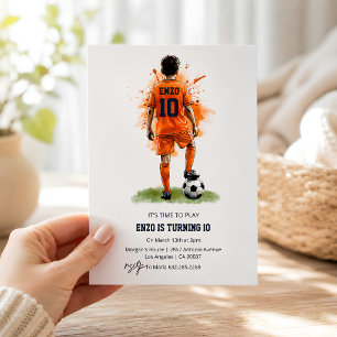 Convite de Aniversário de Futebol Vista Posterior
