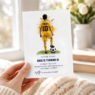 Convite de Aniversário de Futebol Vista Posterior