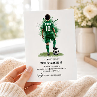 Convite de Aniversário de Futebol Vista Posterior