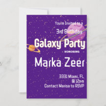 Convite de aniversário de Galaxy