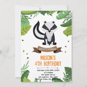 convite de aniversário de gambá