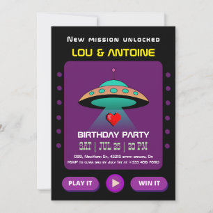 Convite de Aniversário de Gamer