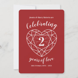 Convite de Aniversário de Garnet 2 anos de amor