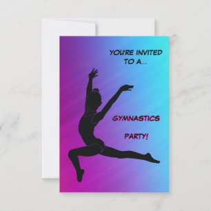 Convite de aniversário de Garota de ginástica