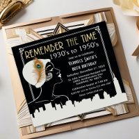 Convite de Aniversário de Garota Flapper - QUALQUE