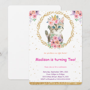 Convite de Aniversário de Gatinho