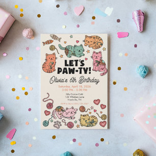 Convite de Aniversário de Gatinho Fofo