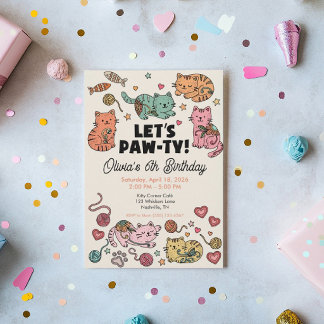 Convite de Aniversário de Gatinho Fofo