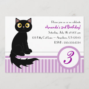 Convite de aniversário de Gato Gato Gato Gato Gat