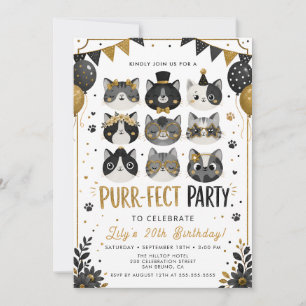 Convite de Aniversário de Gato Ouro Preto